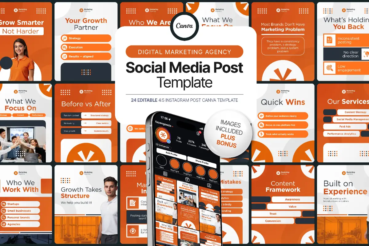 Digital Marketing Agency Instagram Templates preview