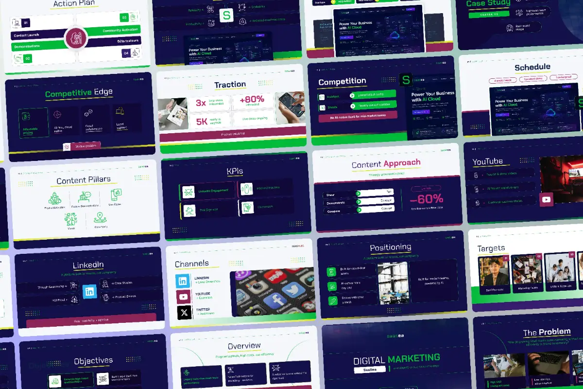 SaaS Pitch Deck Canva Template preview